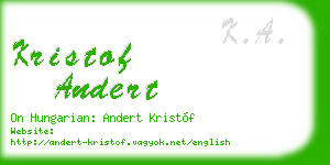 kristof andert business card